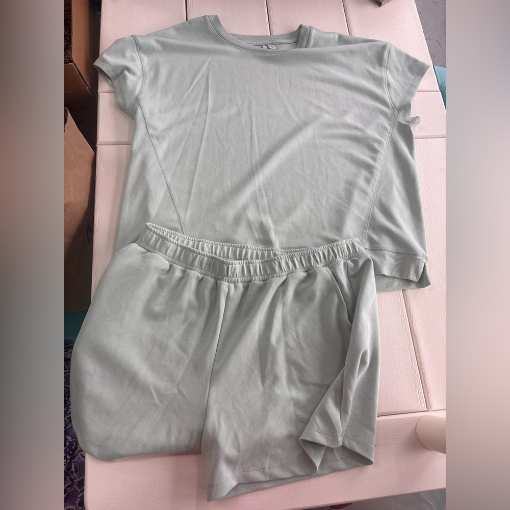 Live Well Short Sweat Set Mint Green